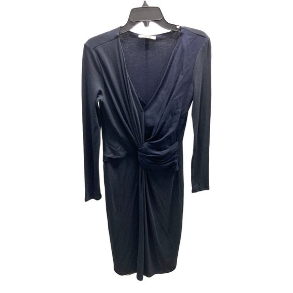 $765 Max Mara Navy Blue Knot Front Dress - Picture 1 of 6